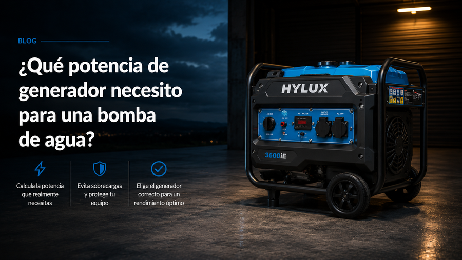 ¿Qué potencia de generador necesito para una bomba de agua?