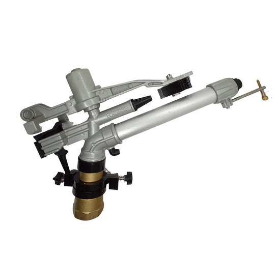 ASPERSOR FLAMINGO 2" ALUMINIO 360° DOBLE BOQUILLA 26–41 M – AQUA