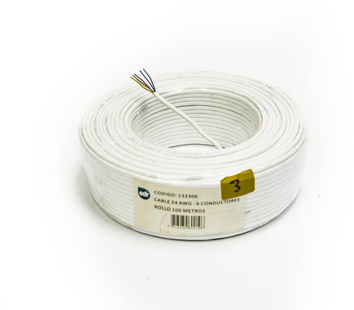 CABLE 24 AWG - 6 CONDUCTORES (3 PAR) - ROLLO 100 M