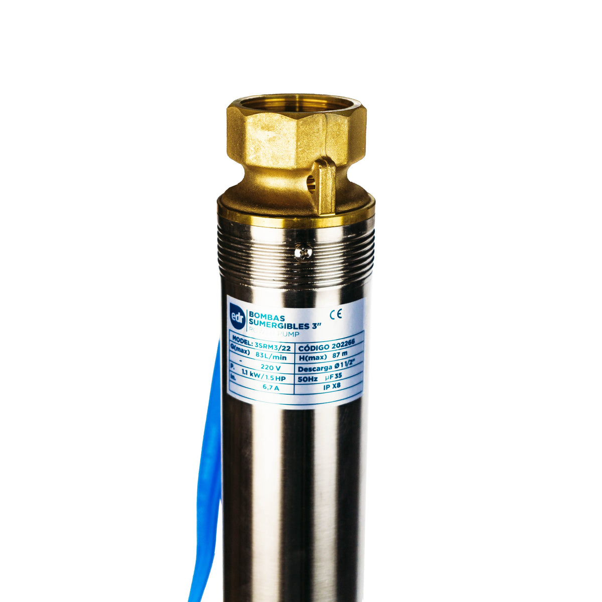 BOMBA POZO PROFUNDO 3SRM3/22 - 1,5 HP 220V - EDR