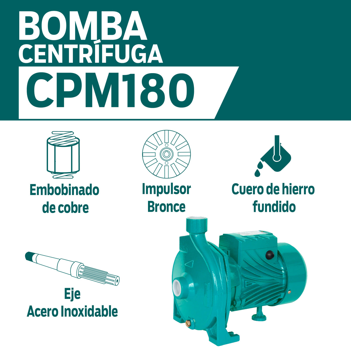 CARACTERISTICAS BOMBAS CENTRIFUGA CPM180