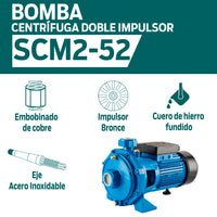 CARACTERISTICAS BOMBA CENTRIFUGA DOBLE IMPULSOR SCM2-52