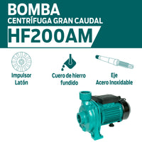 CARACTERISTICAS BOMBA CENTRIFUGA GRAN CAUDAL HF200AM