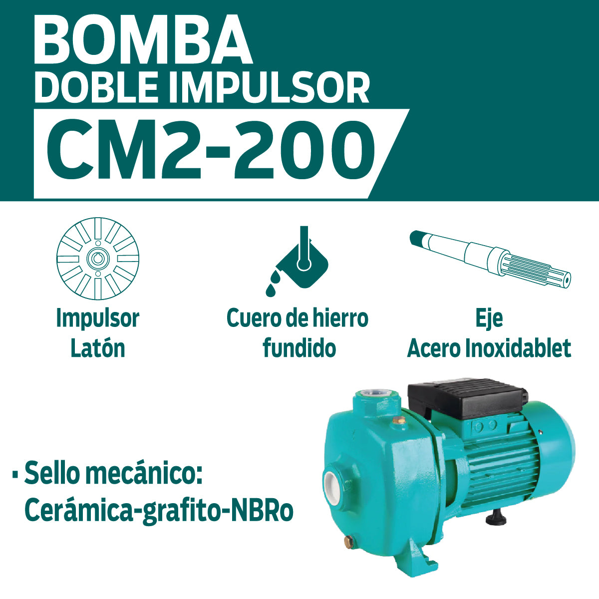 CARACTERISTICAS BOMBA DOBLE IMPULSOR 2 HP