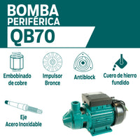 CARACTERISTICAS BOMBA PERIFERICA QB70