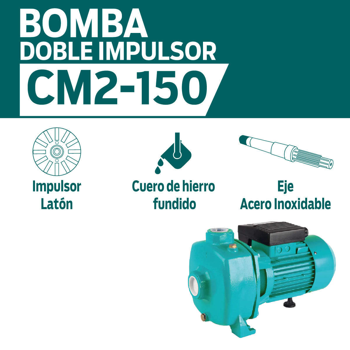 CARACTERISTICA BOMBA DOBLE IMPULSOR 1.5 HP