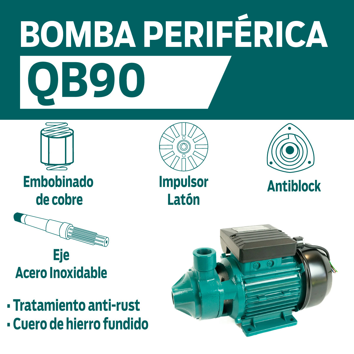 CARACTERISTICA BOMBA PERIFERICA QB90