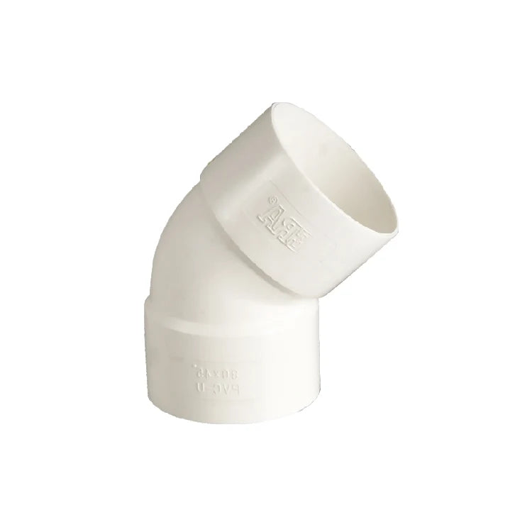 CODO CANALETA 80MM x 45° H-H BLANCO