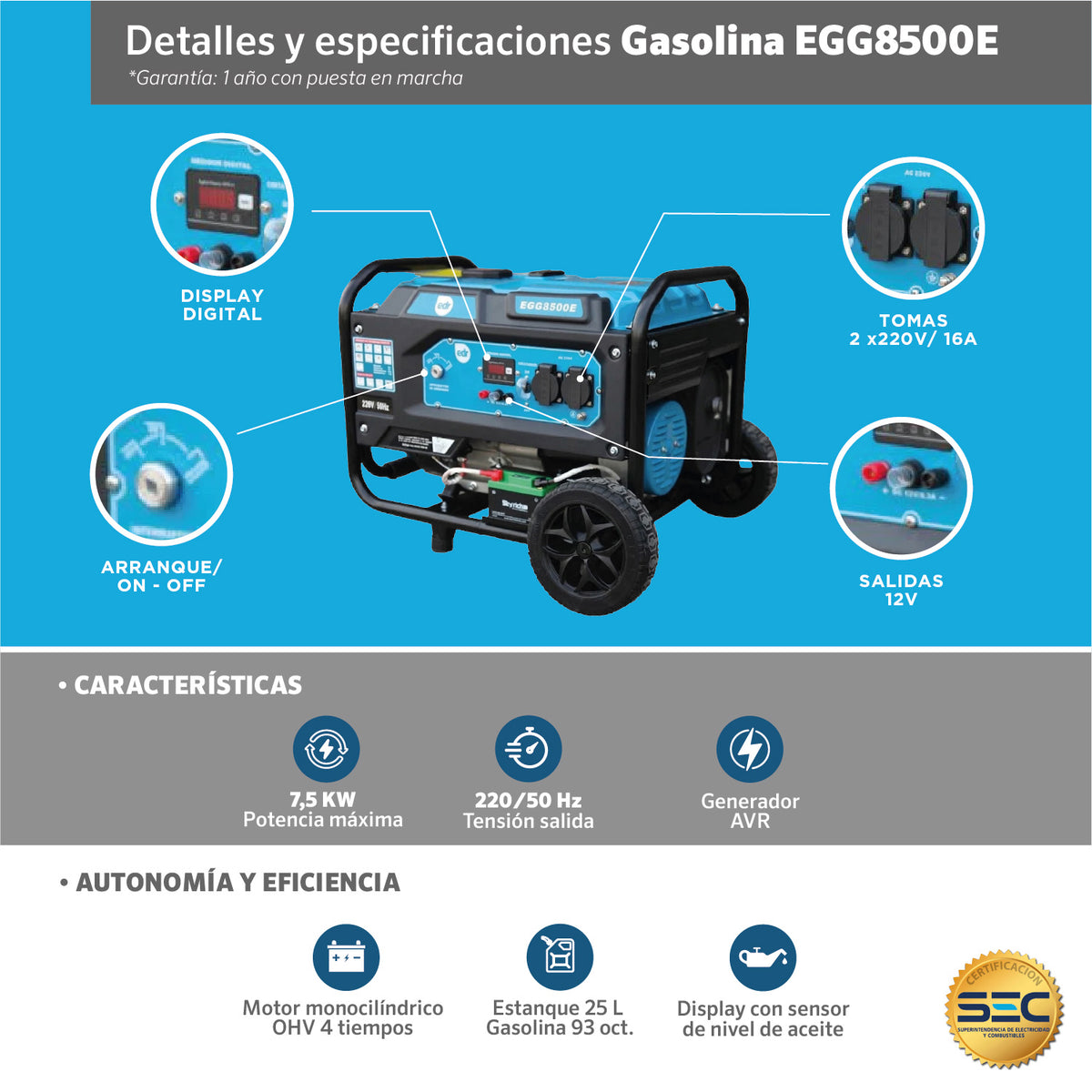 GENERADOR GASOLINA HYLUX