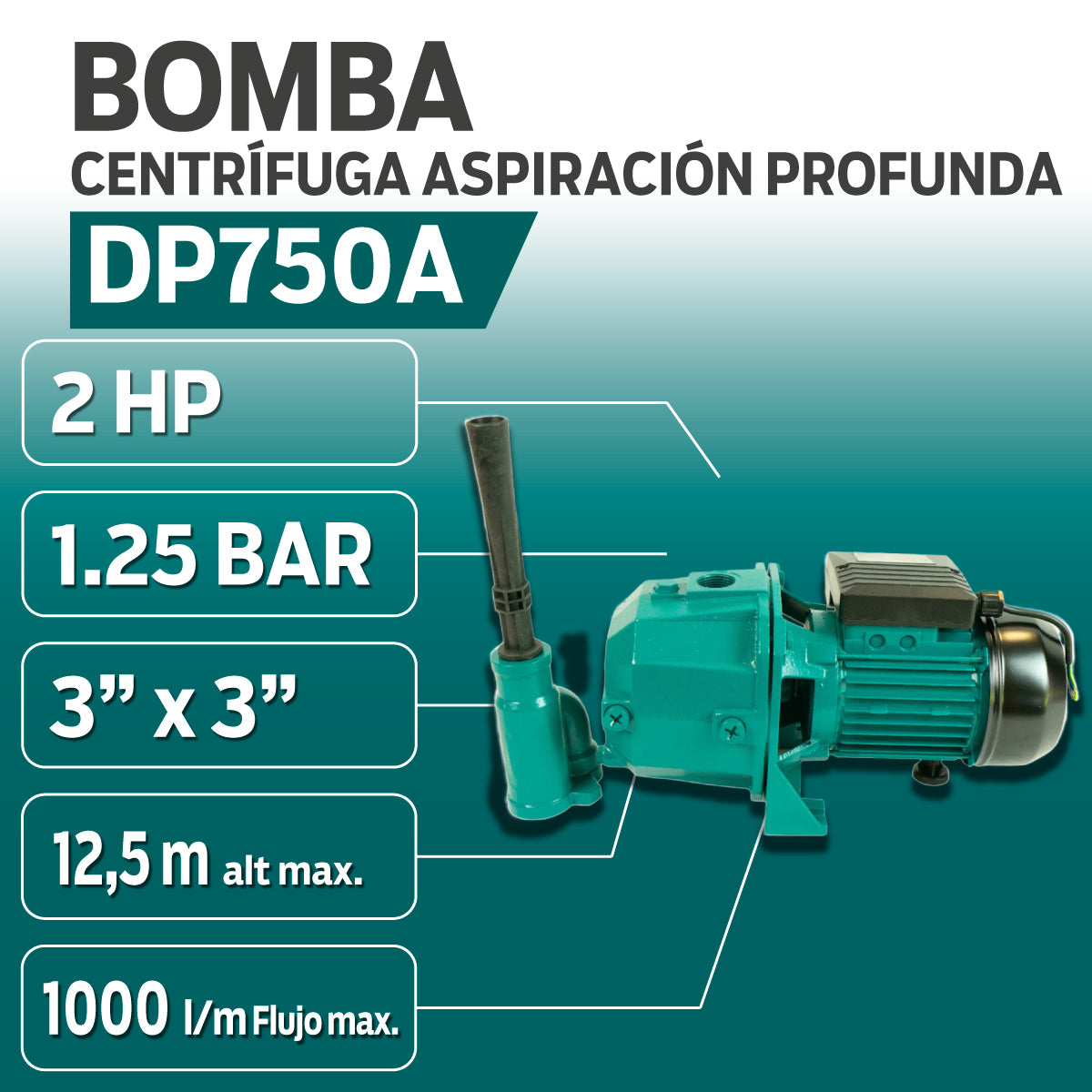 Bomba De Aspiraci n Profunda DP750A 1 HP Pozos Hasta 25 M Hidroshop Bomba De Aspiraci n Profunda DP750A 1 HP Pozos Hasta 25 M Hidroshop