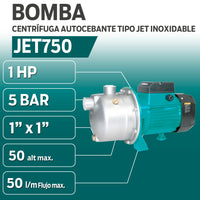 INFORMACION TECNICA BOMBA CENTRIFUGA AUTOCEBANTE TIPO JET INOXIDABLE