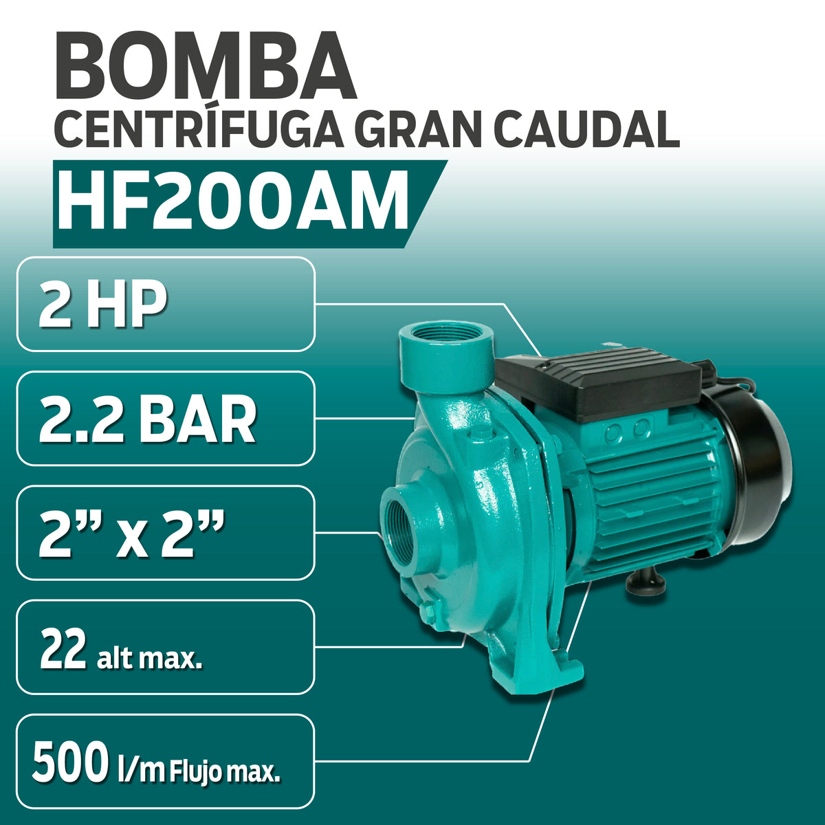 INFORMACION TECNICA BOMBA CENTRIFUGA GRAN CAUDAL HF200AM