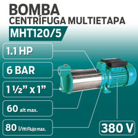 INFORMACION TECNICA BOMBA CENTRIFUGA MULTIETAPA MHT120/5