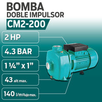 INFORMACION TECNICA BOMBA DOBLE IMPULSOR 2 HP